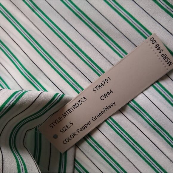 NWT Zac and Rachel Women's striped long sleeve blouse. Small. Office,Flattering - Picture 7 of 10
